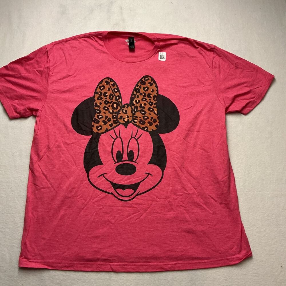 Minnie Mouse Disney Mom Womens Size XXL Cheetah Hair Bow Ears Tee Shirt, 4045